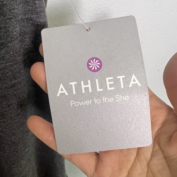 NWT Athleta racerback tank dress side ruching & padding Gray Sz M Boho Casual - Picture 7 of 12